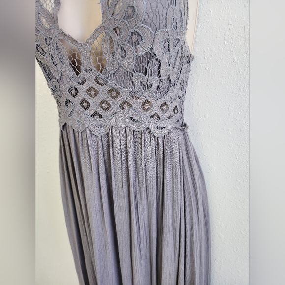 Free People Adella Maxi Lace Slip Dress In Lavender Sz Large - Picture 11 of 12